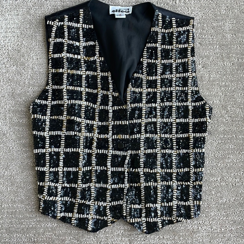 Sequinned and beaded vintage vest by Creazioni Effeci